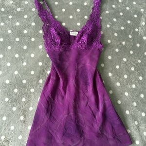 La SENZA Purple Rose Lace Slip y2k